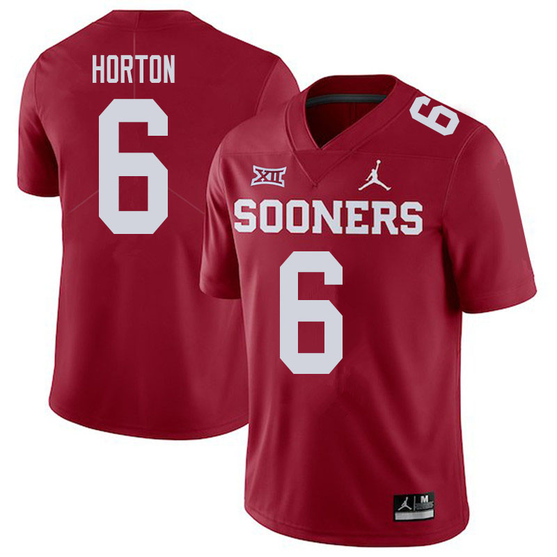Men #6 Cade Horton Oklahoma Sooners College Football Jerseys Sale-Crimson